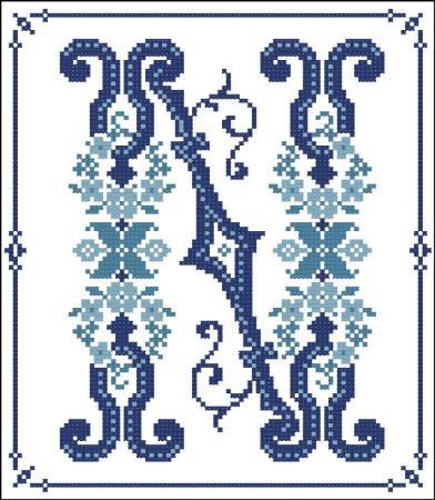 (image for) Decorative Blue Alphabet N